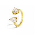 Teardrop Heart Open Ring