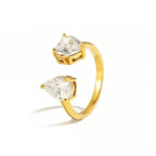 Teardrop Heart Open Ring