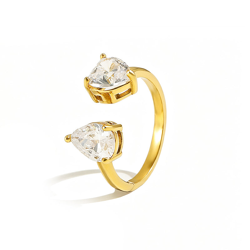 Teardrop Heart Open Ring
