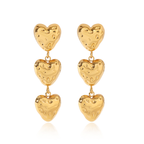Triple Heart Earrings