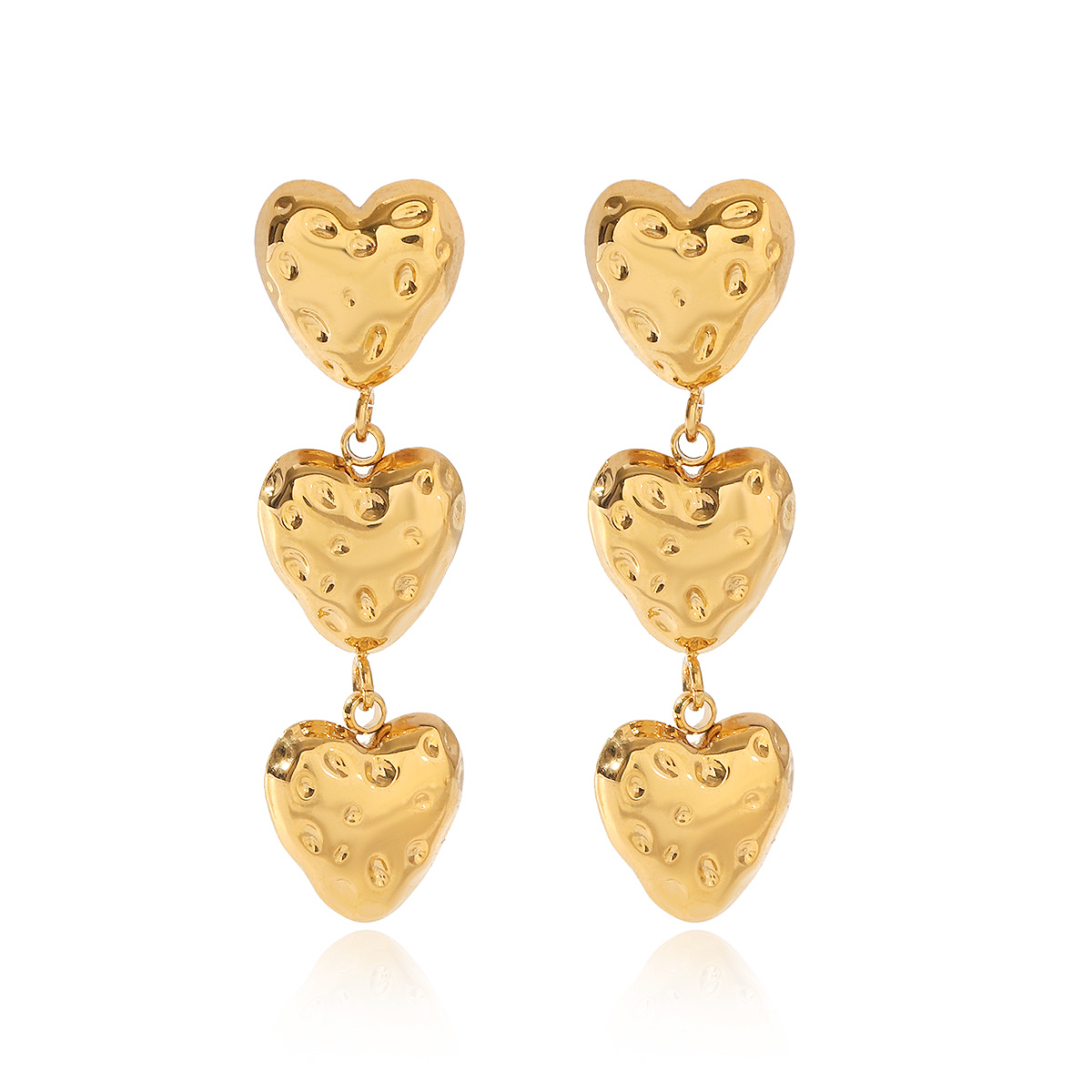Triple Heart Earrings