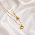 Double heart necklace