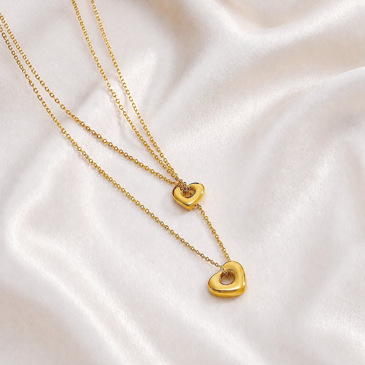 Double heart necklace