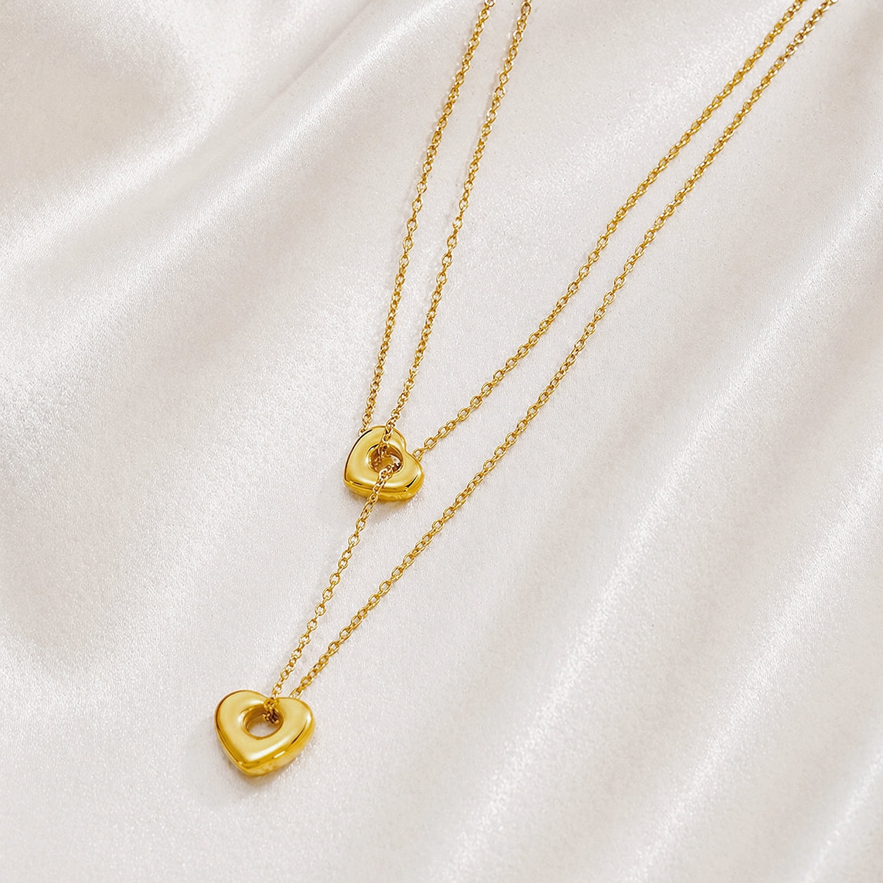 Double heart necklace