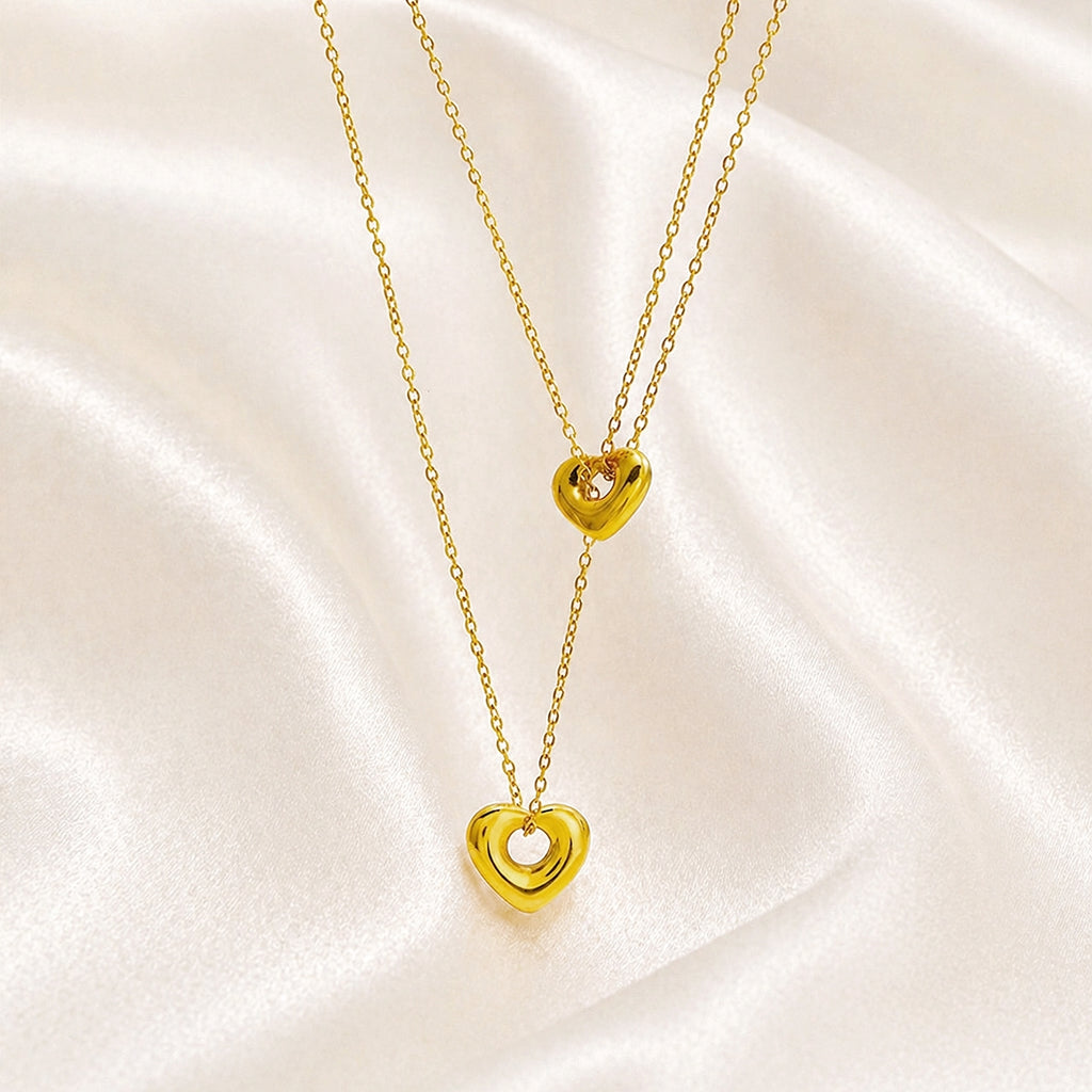 Double heart necklace