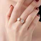 Teardrop Heart Open Ring