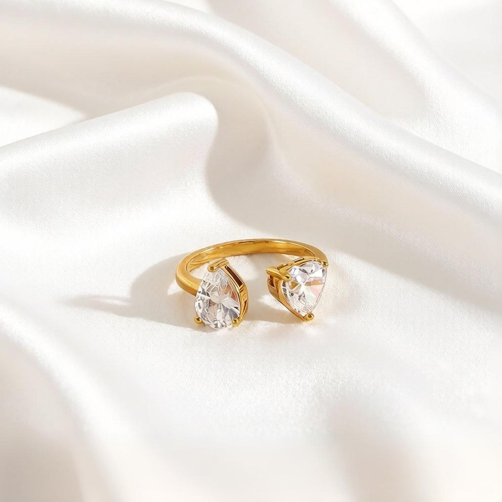 Teardrop Heart Open Ring