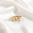 Teardrop Heart Open Ring