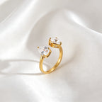 Teardrop Heart Open Ring