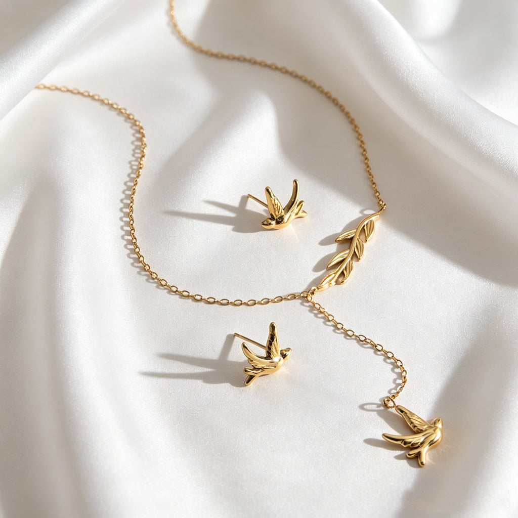 Bird & Tree Jewelry Set