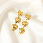 Triple Heart Earrings